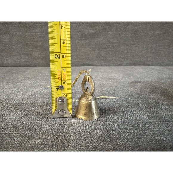 Primitive Old 1970s Small 1.25" Hand Etched Brass Vintage Small Mini Animal Bell - Picture 4 of 4